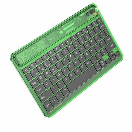 HOCO bezprzewodowa klawiatura Transparent Discovery S55 zielona