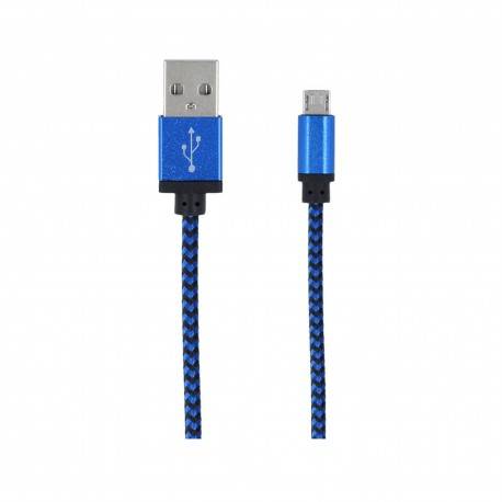 Kabel micro USB Forever pleciony niebieski