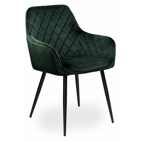 Krzesło Welurowe Havana Velvet Ciemnozielone