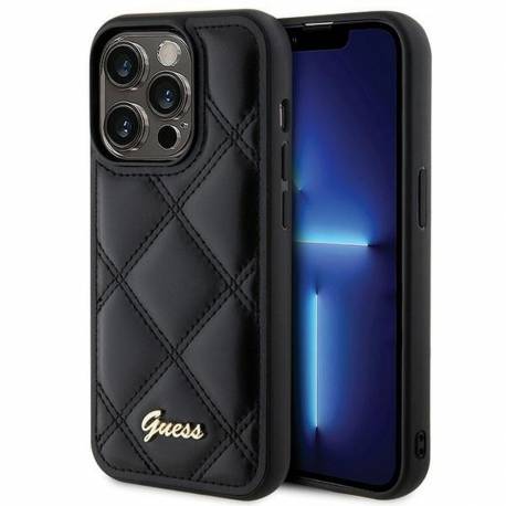 Oryginalne Etui Guess Hardcase Guhcp15Xpsqsqsk Do Iphone 15 Pro Max (Quilted Metal Logo / Czarny)