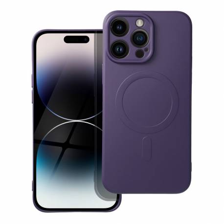 Futerał Silicone Mag Cover Kompatybilny Z Magsafe Do Iphone 14 Pro Max Ciemny Fioletowy