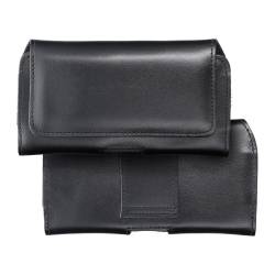 Skórzana Uniwersalna Kabura Pozioma Do Paska - Royal / Czarny - Rozmiar 2Xl - Do Samsung A21S / S20 Ultra / S21 Ultra / A70 / A7
