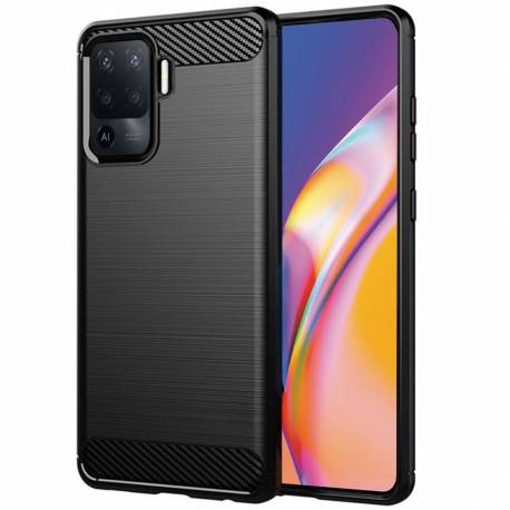 Futerał Carbon Do Oppo A94 5G / F19 Pro Plus 5G / Reno 5Z Czarny