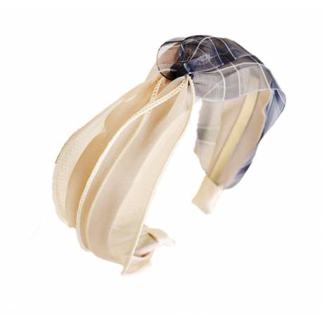 Opaska Turban Z Materiału Pin Up Kratka O395Wz1