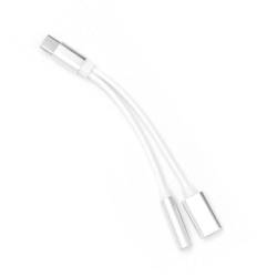 Adapter HF/audio + ładowanie Typ C do Jack 3,5mm biały