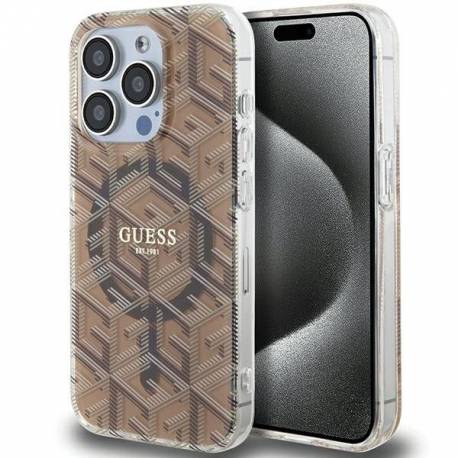 Oryginalne Etui Guess Hardcase Guhmp15Xhgcustgw Do Iphone 15 Pro Max (Kompatybilny Z Magsafe / Iml Gcube / Brązowy)