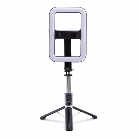 Zestaw / Uchwyt Selfie Z Pilotem Na Bluetooth Triopod Do Streamów Z Led Czarny 99X