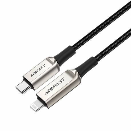 ACEFAST kabel Typ C do Lightning 8-pin MFI 3A PD30W LCD C6-01 1,2m srebrny