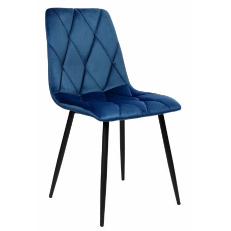 Krzesło welurowe tapicerowane Madison granatowe Velvet