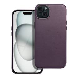 Leather Mag Cover Kompatybilne Z Magsafe Do Iphone 15 Plus Ciemny Fioletowy