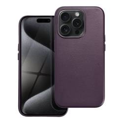 Leather Mag Cover Kompatybilne Z Magsafe Do Iphone 15 Pro Ciemny Fioletowy
