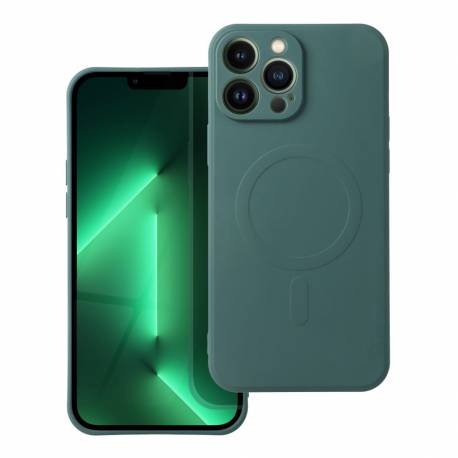 Futerał Silicone Mag Cover Kompatybilny Z Magsafe Do Iphone 13 Pro Ciemny Zielony