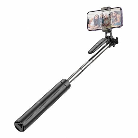 HOCO uchwyt selfie stick tripod z bezprzewodowym pilotem Soul K19 czarny