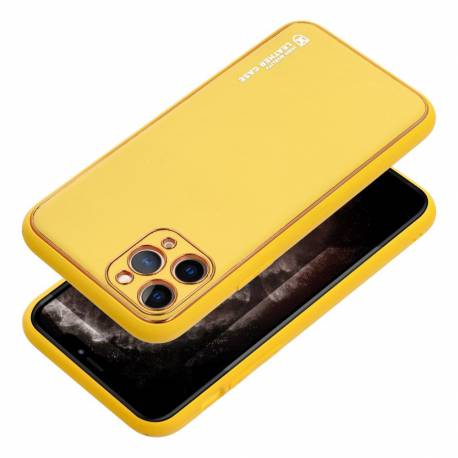 Futerał Leather Case Skórzany Do Iphone 15 Plus Żółty