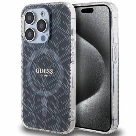 Oryginalne Etui Guess Hardcase Guhmp15Lhgcustgk Do Iphone 15 Pro (Kompatybilny Z Magsafe / Iml Gcube / Czarny)