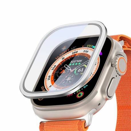 Dux Ducis Flas - Szkło Hartowane Z Ramką Do Apple Watch Ultra/ultra 2 49Mm Srebrne