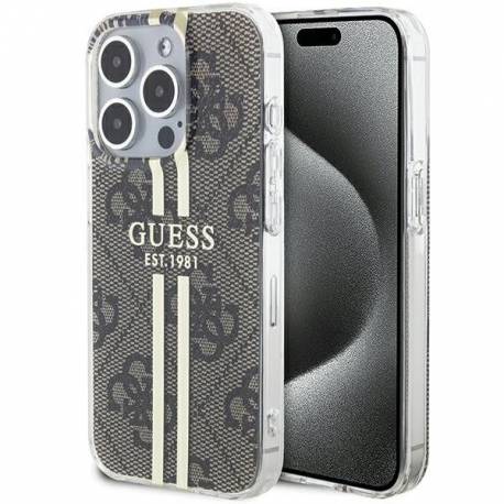 Oryginalne Etui Guess Hardcase Guhcp15Xh4Psegw Do Iphone 15 Pro Max (4G Gold Stripe / Brązowy)