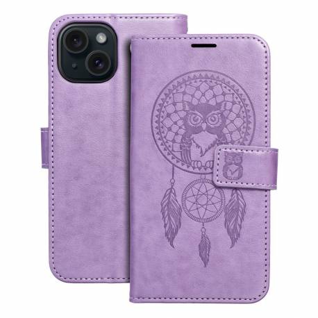 Kabura Mezzo Book Do Iphone 15 Łapacz Snów Fioletowy