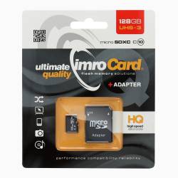 Karta Pamięci IMRO microSD 128GB CLASS 10 UHS-3 100MB/s 4K z adapterem SD