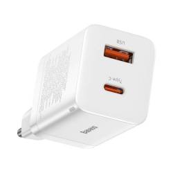 Baseus Ładowarka Sieciowa Usb + Typ C Compact Super Si Pro Pd 30W Biała Ccsupp-E02/cccjg30Ue