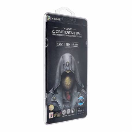 Szkło Hartowane X-One Full Cover Extra Strong Privacy - Do Iphone 15 Pro Max (Full Glue) Czarny