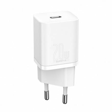 Baseus Ładowarka Sieciowa Typ C + Kabel Typ C Do Iphone Lightning 8-Pin Super Si Pd 20W Biała Tzccsup-B02/cccjgce-D