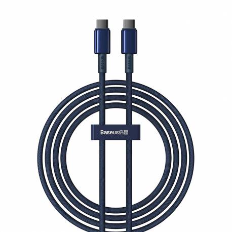 Kabel Baseus Tungsten Gold Usb-C / Usb-C 100W 2M - Granatowy