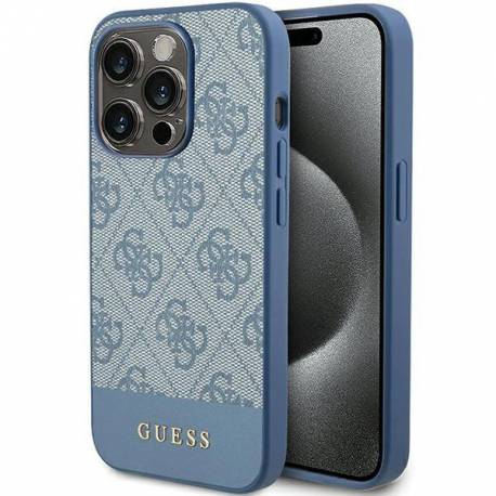Etui Guess 4G Stripe Collection Na Iphone 15 Pro Max - Niebieskie