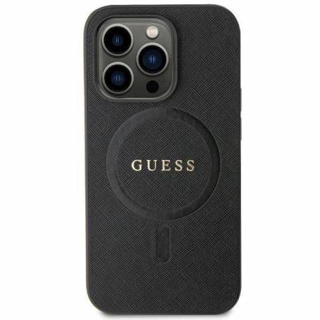 Etui Guess GUHMN61PSAHMCK na iPhone 11 / Xr - czarne Saffiano MagSafe