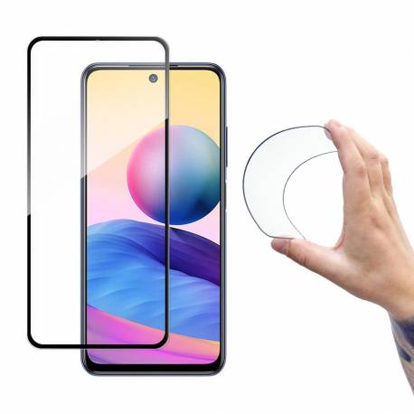 Wozinsky Full Cover Flexi Nano Folia Szklana Szkło Hartowane Z Ramką Xiaomi Redmi Note 10 5G Czarny