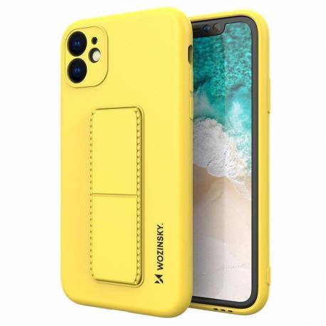 Wozinsky Kickstand Case Silikonowe Etui Z Podstawką Etui Samsung Galaxy A22 4G Żółte