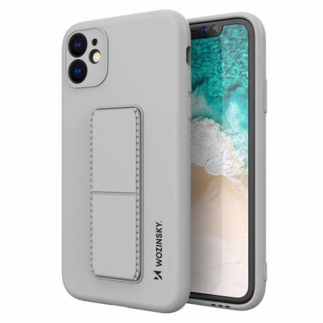 Wozinsky Kickstand Case Silikonowe Etui Z Podstawką Etui Samsung Galaxy A22 4G Szare