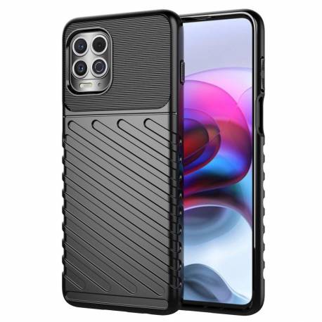Thunder Case Elastyczne Pancerne Etui Pokrowiec Motorola Moto G100 / Edge S Czarny