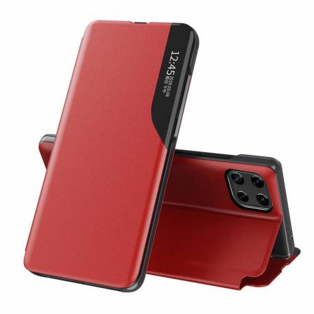 Eco Leather View Case Elegancki Futerał Etui Z Klapką I Funkcją Podstawki Samsung Galaxy A22 4G Czerwony