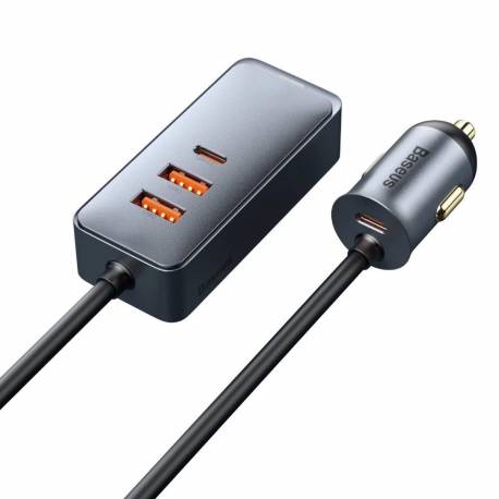 Baseus Share Together Ładowarka Samochodowa 2X Usb / 2X Usb Typ C 120W Pps Quick Charge Power Delivery Szary (Ccbt-A0G)