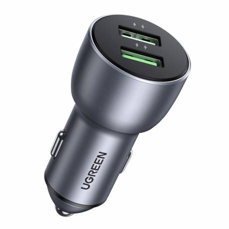 Ugreen Szybka Ładowarka Samochodowa 2X Usb 36W Quick Charge Scp Fcp Afc Szary (Cd213 10144)