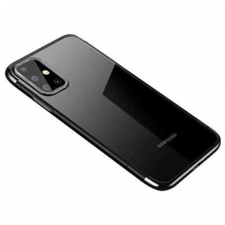 Clear Color Case Żelowy Pokrowiec Etui Z Metaliczną Ramką Samsung Galaxy A72 4G Czarny