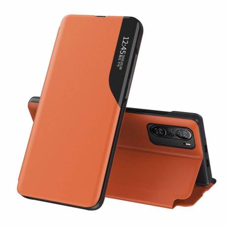 Eco Leather View Case Elegancki Futerał Etui Z Klapką I Funkcją Podstawki Xiaomi Redmi K40 Pro+ / K40 Pro / K40 / Poco F3 Pomara
