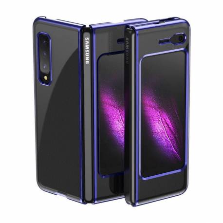 Plating Case Hard Case Pokrowiec Etui Z Metaliczną Ramką Samsung Galaxy Fold Niebieski