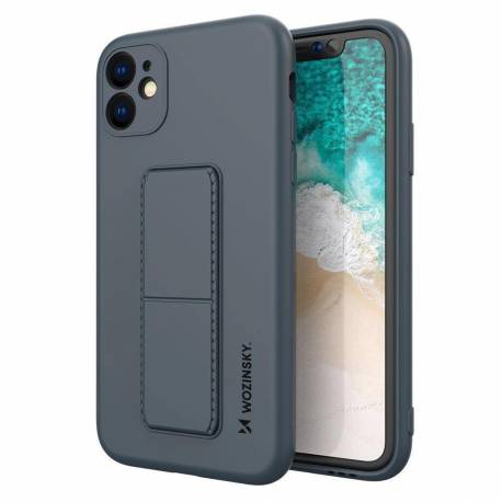 Wozinsky Kickstand Case Silikonowe Etui Z Podstawką Etui Xiaomi Redmi 10X 4G / Xiaomi Redmi Note 9 Niebieskie