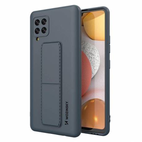 Wozinsky Kickstand Case Silikonowe Etui Z Podstawką Etui Samsung Galaxy A42 5G Granatowe