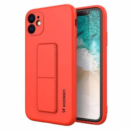 Wozinsky Kickstand Case Silikonowe Etui Z Podstawką Iphone 12 Pro Czerwone