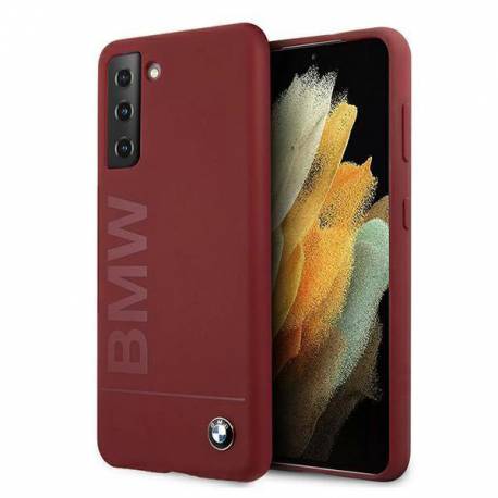 Etui Bmw Silicone Signature Logo Na Samsung Galaxy S21+ - Czerwone