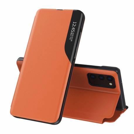 Eco Leather View Case Elegancki Futerał Etui Z Klapką I Funkcją Podstawki Samsung Galaxy A72 4G Pomarańczowy