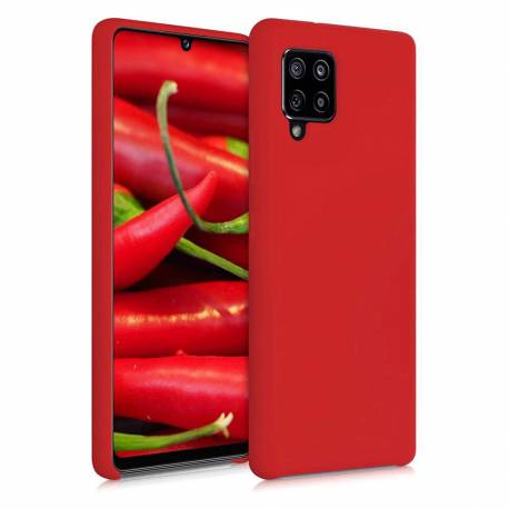 Silicone Case Elastyczne Silikonowe Etui Pokrowiec Samsung Galaxy A42 5G Czerwony