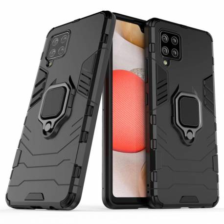 Ring Armor Pancerne Hybrydowe Etui Pokrowiec + Magnetyczny Uchwyt Samsung Galaxy A42 5G Czarny
