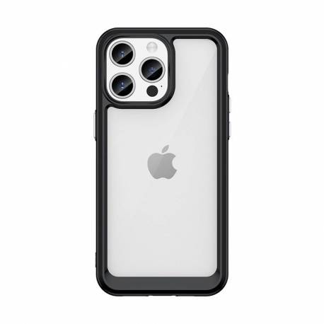 Wzmocnione Etui Z Elastyczną Ramką Do Iphone 15 Pro Max Outer Space - Czarne