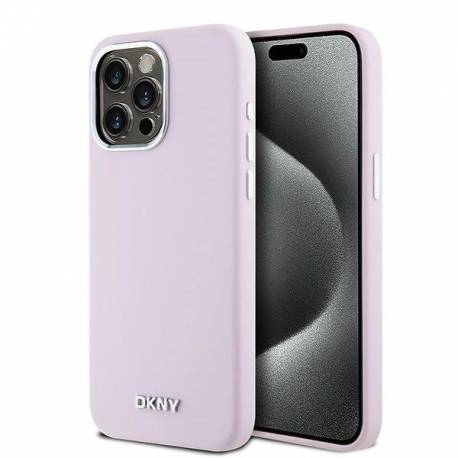 Etui Dkny Liquid Silicone Small Metal Logo Magsafe Na Iphone 15 Pro Max - Różowe