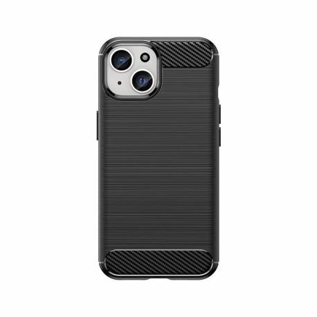 Elastyczne etui wzór karbon do iPhone 15 Carbon Case - czarne