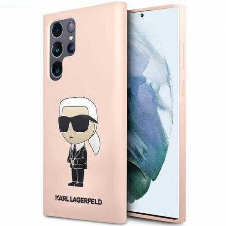 Karl Lagerfeld KLHCS23LSNIKBCP Sam S23 S918 Ultra hardcase różowy/pink Silicone Ikonik